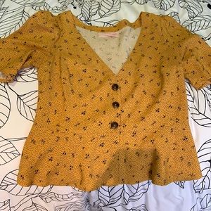Mustard yellow urban outfitters top